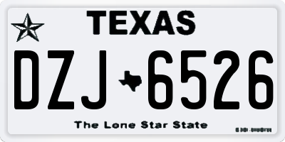 TX license plate DZJ6526