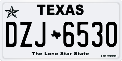 TX license plate DZJ6530