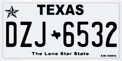 TX license plate DZJ6532