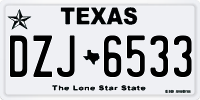 TX license plate DZJ6533