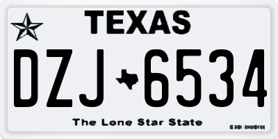 TX license plate DZJ6534