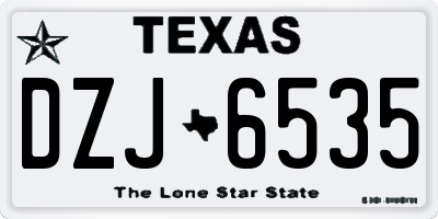 TX license plate DZJ6535