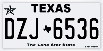 TX license plate DZJ6536