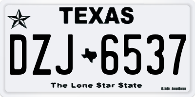 TX license plate DZJ6537