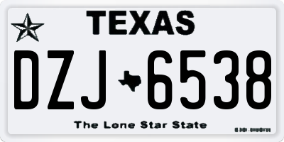 TX license plate DZJ6538