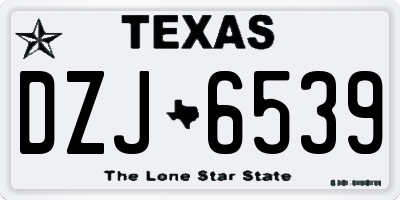 TX license plate DZJ6539
