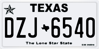 TX license plate DZJ6540