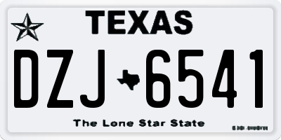 TX license plate DZJ6541