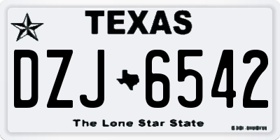 TX license plate DZJ6542