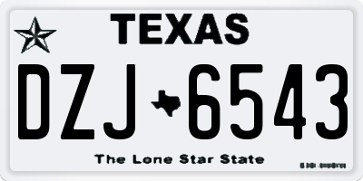 TX license plate DZJ6543