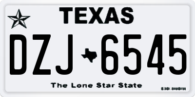 TX license plate DZJ6545