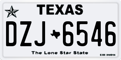 TX license plate DZJ6546