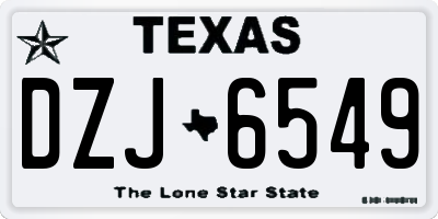 TX license plate DZJ6549