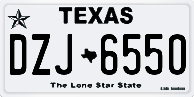 TX license plate DZJ6550