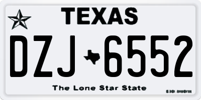 TX license plate DZJ6552