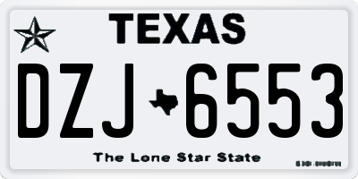TX license plate DZJ6553