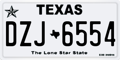 TX license plate DZJ6554
