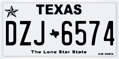 TX license plate DZJ6574