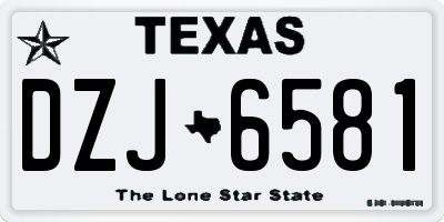 TX license plate DZJ6581