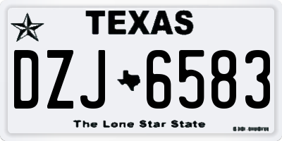TX license plate DZJ6583