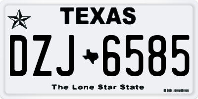 TX license plate DZJ6585