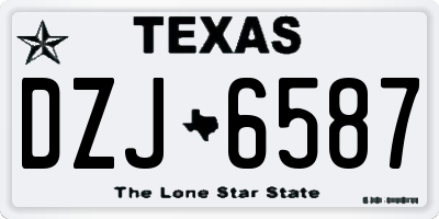 TX license plate DZJ6587