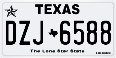 TX license plate DZJ6588