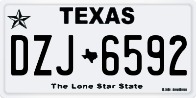 TX license plate DZJ6592