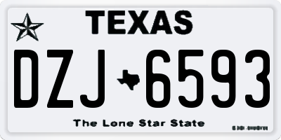 TX license plate DZJ6593