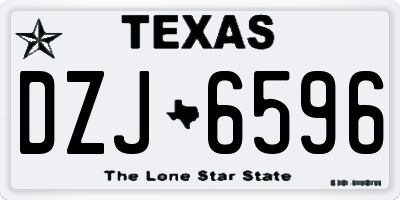 TX license plate DZJ6596