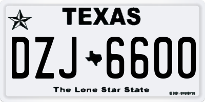TX license plate DZJ6600