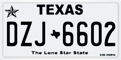 TX license plate DZJ6602