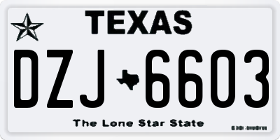 TX license plate DZJ6603