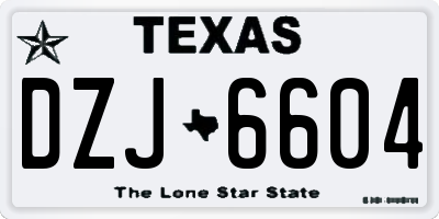 TX license plate DZJ6604