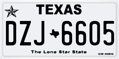 TX license plate DZJ6605