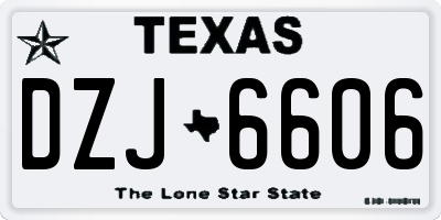 TX license plate DZJ6606