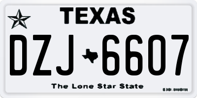 TX license plate DZJ6607