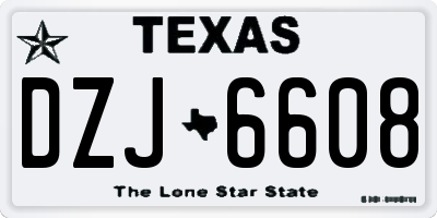 TX license plate DZJ6608