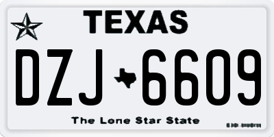 TX license plate DZJ6609