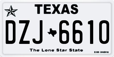 TX license plate DZJ6610