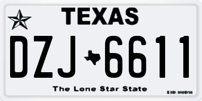 TX license plate DZJ6611