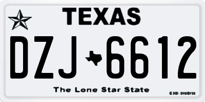 TX license plate DZJ6612