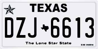 TX license plate DZJ6613
