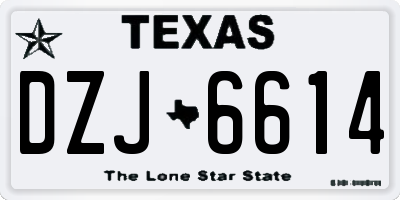 TX license plate DZJ6614