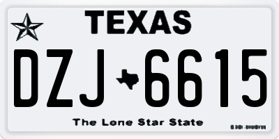 TX license plate DZJ6615