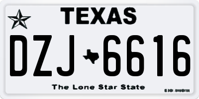 TX license plate DZJ6616