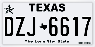 TX license plate DZJ6617
