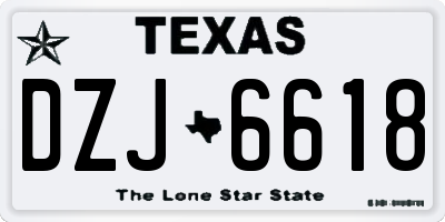 TX license plate DZJ6618