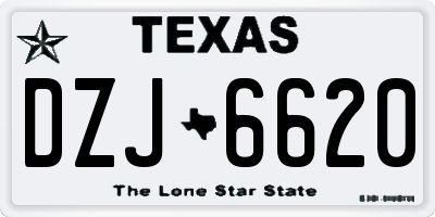 TX license plate DZJ6620