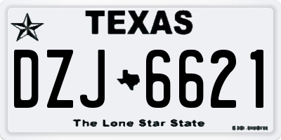 TX license plate DZJ6621